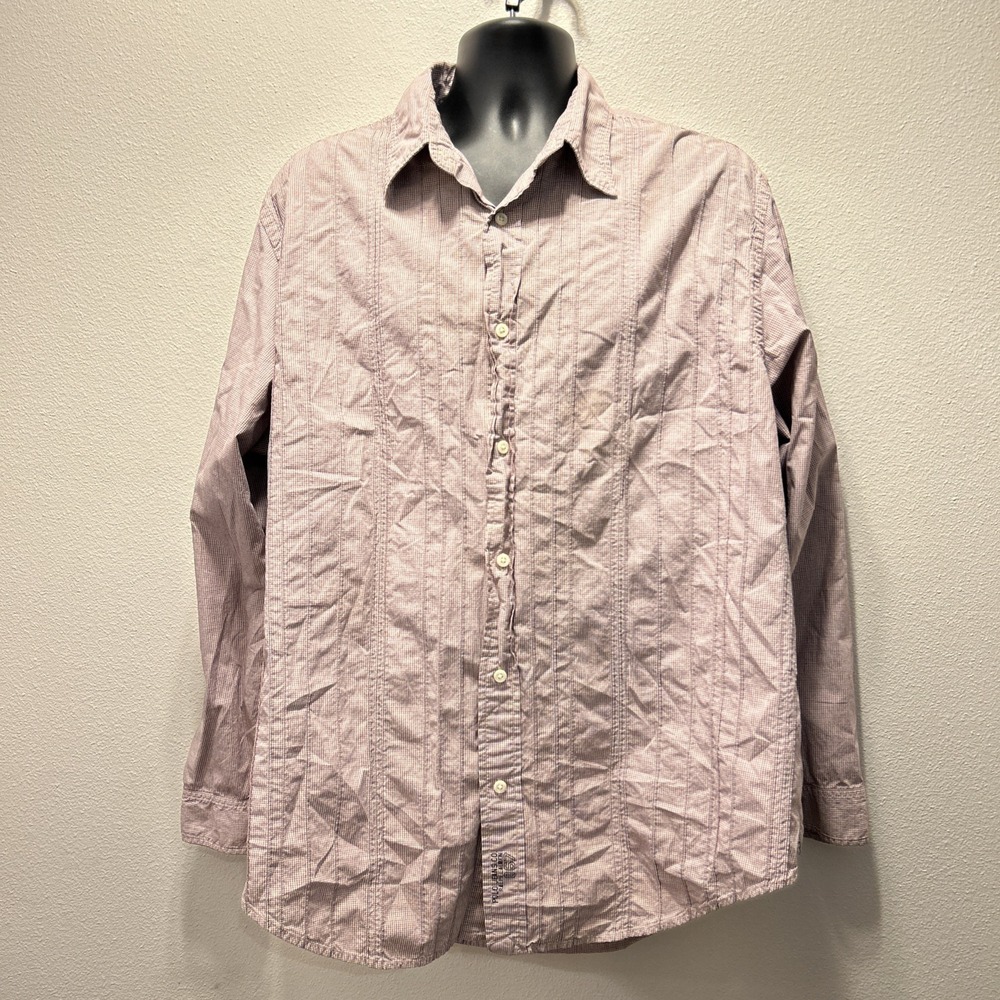 Polo Jean Company 067 Button Down Long Sleeve Pleeted Red And Blue Check Size XL